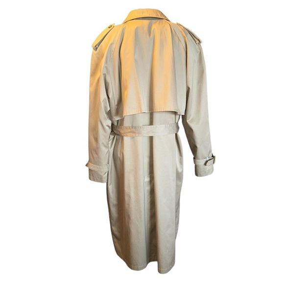 STAFFORD Men's All Weather Trench Coat REGULAR 46 Taupe Zip Out Liner Button Up - Picture 2 of 14